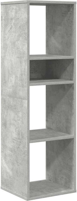 vidaXL - Boekenkast - 34x31x112 - cm - bewerkt - hout - betongrijs