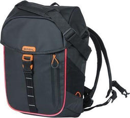 Basil Miles Fietsrugzak Nordlicht - Fietstas en Rugtas - Waterdicht Tarpaulin - Zwart - 13 Liter