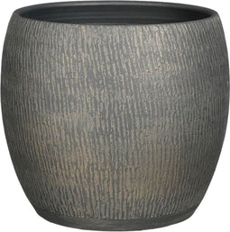 Mica Decorations Morgan Bloempot - 28x28x26 cm - Terra - Donkergrijs
