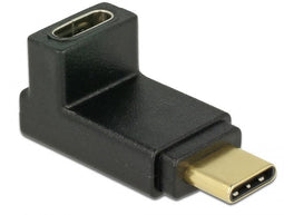 Delock 65914 - USB-C naar USB-C adapter - haaks 90° - USB3.2 tot 10 Gbit/s - Zwart