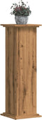 vidaXL - Plantenstandaard - 33x33x100 - cm - bewerkt - hout - artisanaal - eiken