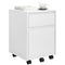 Woltu Rollende Ladenkast ASK11ws - Mobiele Kantoorcontainer met 2 Lades - Wit - 40 x 56 x 40 cm