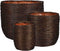 Mica Decorations Bloempot Cleave - 36x36x30 cm - Hout - Donkerbruin- Set van 3
