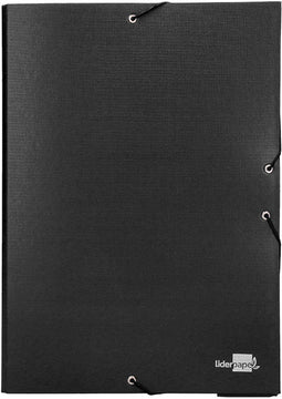 Liderpapel PY53, Project folder, Karton, PVC, Zwart, Portret, Elastische band, 250 mm