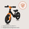 Lionelo Toni - Loopfiets - Voor kinderen vanaf 18 mnd - Verstelbaar zadel en stuur - Lichtgewicht 2,3 kg - Kleur zwart/oranje