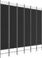 vidaXL - Kamerscherm - met - 6 - panelen - 240x220 - cm - stof - zwart