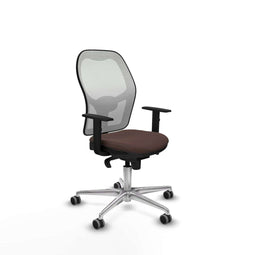 Piqueras y Crespo 1D086G0 - Bureaustoel - Hoogteverstelbaar met armleuning - Wit Donkerbruin