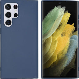 iMoshion Hoesje Geschikt voor Samsung Galaxy S22 Ultra Hoesje Siliconen - iMoshion Color Backcover - Donkerblauw