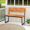 Coast Tuinbank - Loveseat Acaciahout met Metalen Frame - Rugleuning - Naturel/Zwart