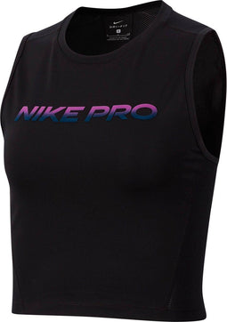 Nike NP Crop Tank VNR Excl - Sporttop Dames - Aansluitend - Black/Dk Smoke Grey