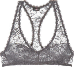 Cosabella NSN RACER BACK BRA - Beugelloze Bralette - Zacht elastisch kant - Antraciet