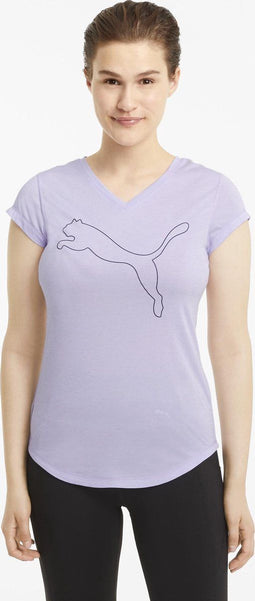 PUMA Train Favorite Heather Cat Tee - Sportshirt Dames - Korte mouw - Wit (XS)