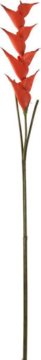 J-Line bloem Tak Heliconia - kunststof - oranje - 4 stuks
