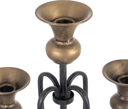 Kroonkandelaar 27,5 x 27,5 x 44,5 cm Zwart Gouden Metaal