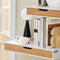 SoBuy FRG92-WN - Zwevende Plank - Bamboe met Lade - Wit - B40xL24.5xH8cm