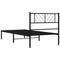 vidaXL - Bedframe - met - hoofdbord - metaal - zwart - 100x190 - cm