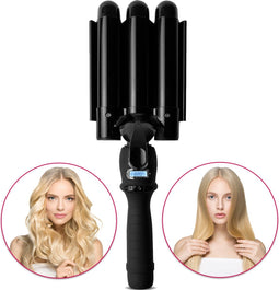 Cheveux SCV12 PRO - Wafeltang 25mm - Beach Waves - Zwart