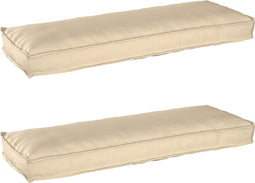 vidaXL - Ligbedkussens - voor - Bank - 2 - stuks - Beige - 120x40x8 - cm - Oxford - Stof