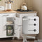 SoBuy FKW119-WN - Keukenwagen - Witte Keukentrolley met Wielen - 75,5 x 45,5 x 91 cm