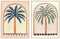 Home ESPRIT - Schilderij Palmen Koloniaal - 75 x 100 cm - Groen Beige (2 stuks)