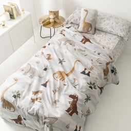 Happy Friday Duvet cover set 2 pieces Dino family 155x220 cm (Single) Multicolor