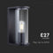 V-TAC VT-81040 - LED Wandlamp Buiten - E27 - IP44 - Rookglas - Mat Zwart