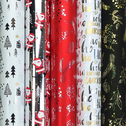 CHAMONIX Metallic cadeaupapier - Inpakpapier kerst - 3 rollen 150 x 70 cm (3 stuks)