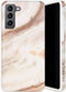 Selencia Aurora Fashion Backcover geschikt voor de Samsung Galaxy S21 - Duurzaam hoesje - 100% gerecycled - Wit Marmer
