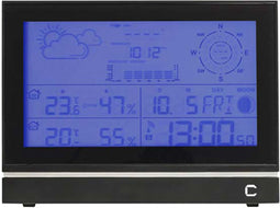 Cresta Care DTX690 Professioneel radiogestuurd weerstation voor binnen en buiten met weergave van temperatuur, wind en neerslag