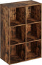 Boekenkast 6 open vakken - wandkast - vintage bruin