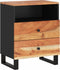 vidaXL - Nachtkastje - 50x33x62 - cm - massief - acaciahout - en - bewerkt - hout