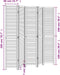 vidaXL - Kamerscherm - met - 5 - panelen - massief - paulowniahout - wit