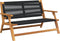 vidaXL - Ligbank - Zwart - 76x122x73 - cm - Massief - Acaciahout