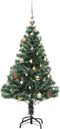 vidaXL - Kunstkerstboom - 150 - LED's - kerstballen - en - sneeuw - 150 - cm