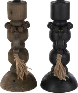 J-Line kaarshouder Mike - ijzer - zwart/bruin - 2 stuks