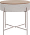 Bijzettafel Sisco - Ø40cm - met opbergruimte - grijs