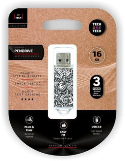 Tech1Tech TEC4016-16 - Usb-stick - 16GB - Wit