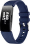 iMoshion Bandje Geschikt voor Fitbit Ace 2 - iMoshion Siliconen band gekleurde gesp - Donkerblauw