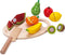 Classic World World World Houten Snijfruit met Snijplank, 17dlg.