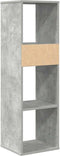 vidaXL - Boekenkast - 34x31x112 - cm - bewerkt - hout - betongrijs