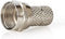Nedis F-Connector - Recht - Male - Vernikkeld - 75 Ohm - Twist-On - Diameter kabelinvoer: 5.0 mm - Zink Legering - Zilver - 25 Stuks - Polybag