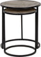 Atmooz - Bijzettafel Vigo (set van 2) - Rond - Binnen - Interieur -Goud Brons en zwart - Hoogte 45cm - Metaal