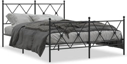 vidaXL - Bedframe - met - hoofd- - en - voeteneinde - metaal - zwart - 140x200 - cm