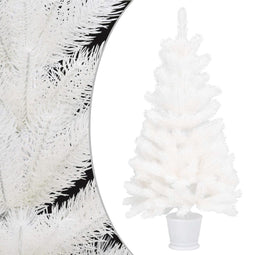 vidaXL - Kunstkerstboom - met - levensechte - naalden - 90 - cm - wit