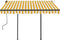 vidaXL - Luifel - automatisch - uittrekbaar - met - palen - 3x2,5 - m - geel - en - wit