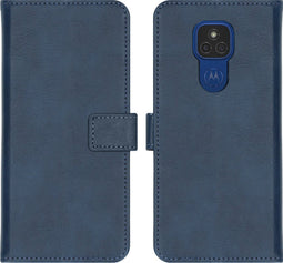 iMoshion Hoesje Geschikt voor Motorola Moto G9 Play / Moto E7 Plus Hoesje Met Pasjeshouder - iMoshion Luxe Bookcase - Donkerblauw