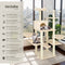 tectake® XXL Krabpaal - Krabmeubel met Huisje Hangmat Speelgoed - 165 cm Beige