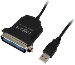 LogiLink AU0003C - USB 2.0 A naar Parallel - 1,5 m - Zwart