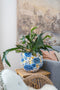 TS Collection - Bloempot Dutch blue - 24x21 - Metaal & Epoxy - Exclusieve woonitems voor binnen - Handgemaakt - Unieke print - Designed by Lammie
