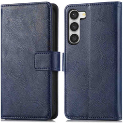 iMoshion Hoesje Geschikt voor Samsung Galaxy S23 Hoesje Met Pasjeshouder - iMoshion Luxe Bookcase - Donkerblauw